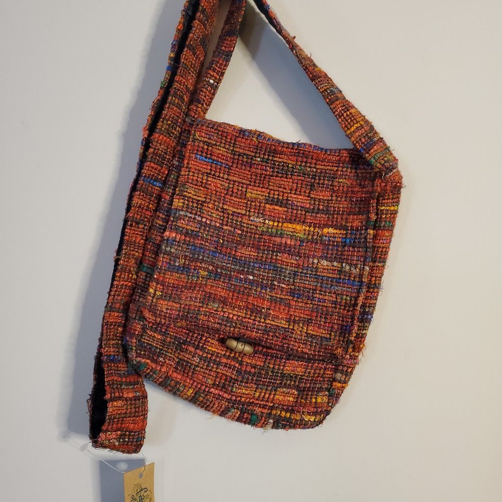 Boho woven bag with cross-body strap